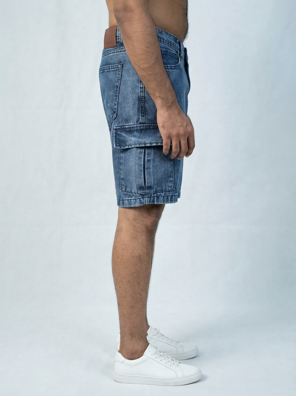 Premium Acid Washed Blue Cargo Short