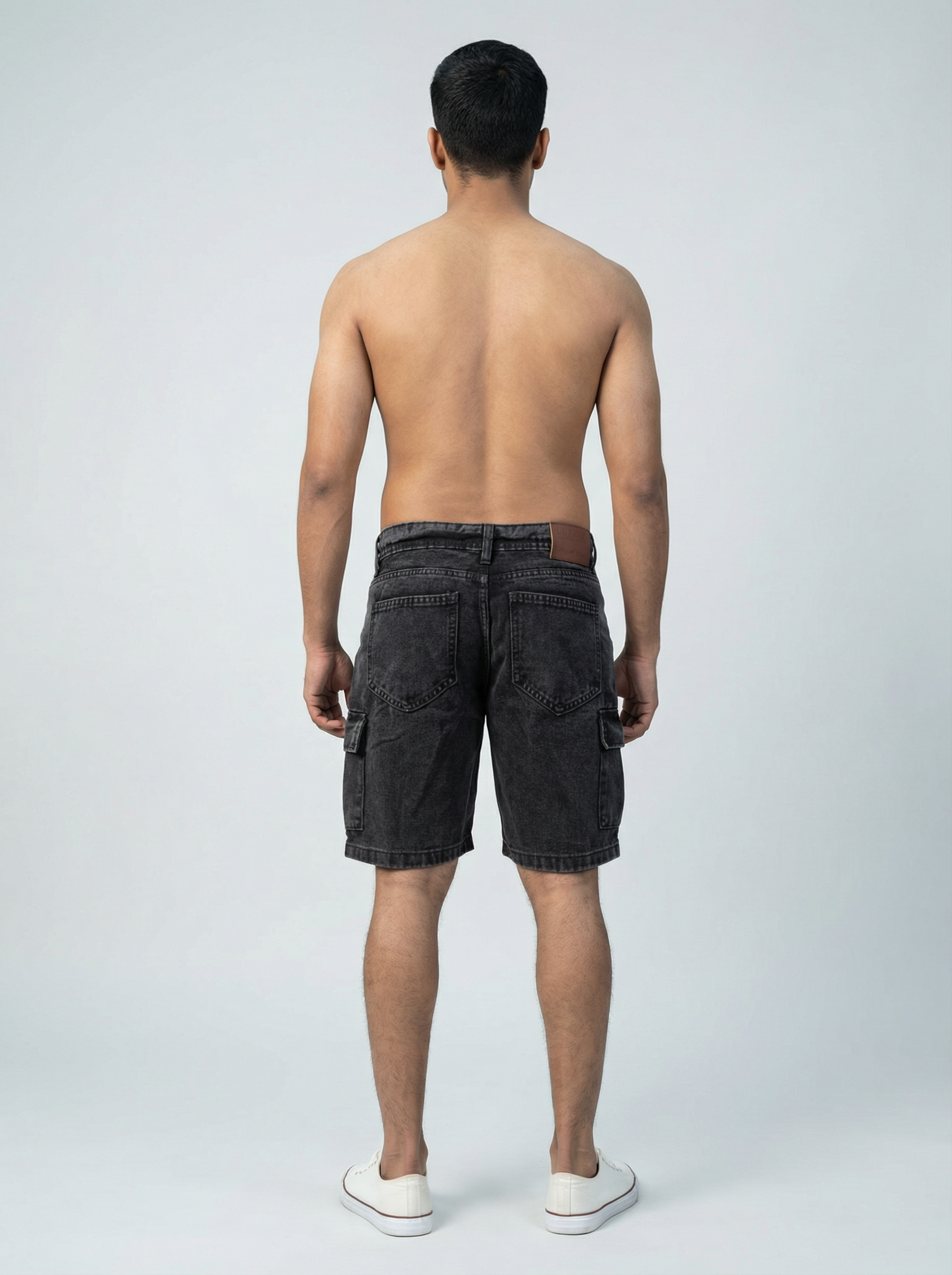 Premium Acid Washed Black Cargo Short