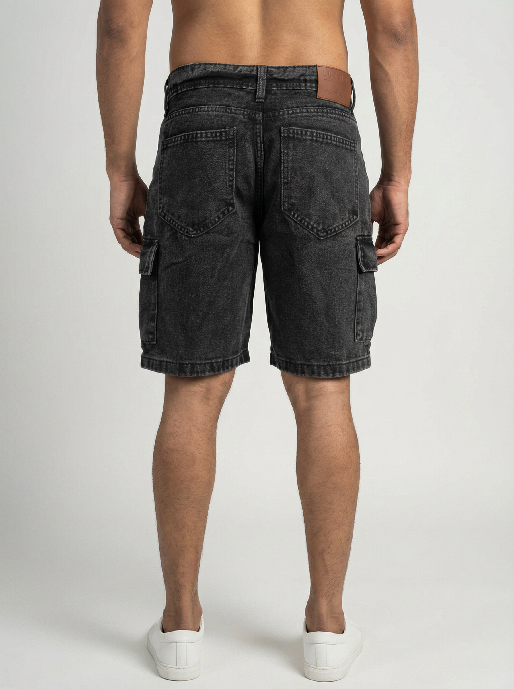 Premium Acid Washed Black Cargo Short