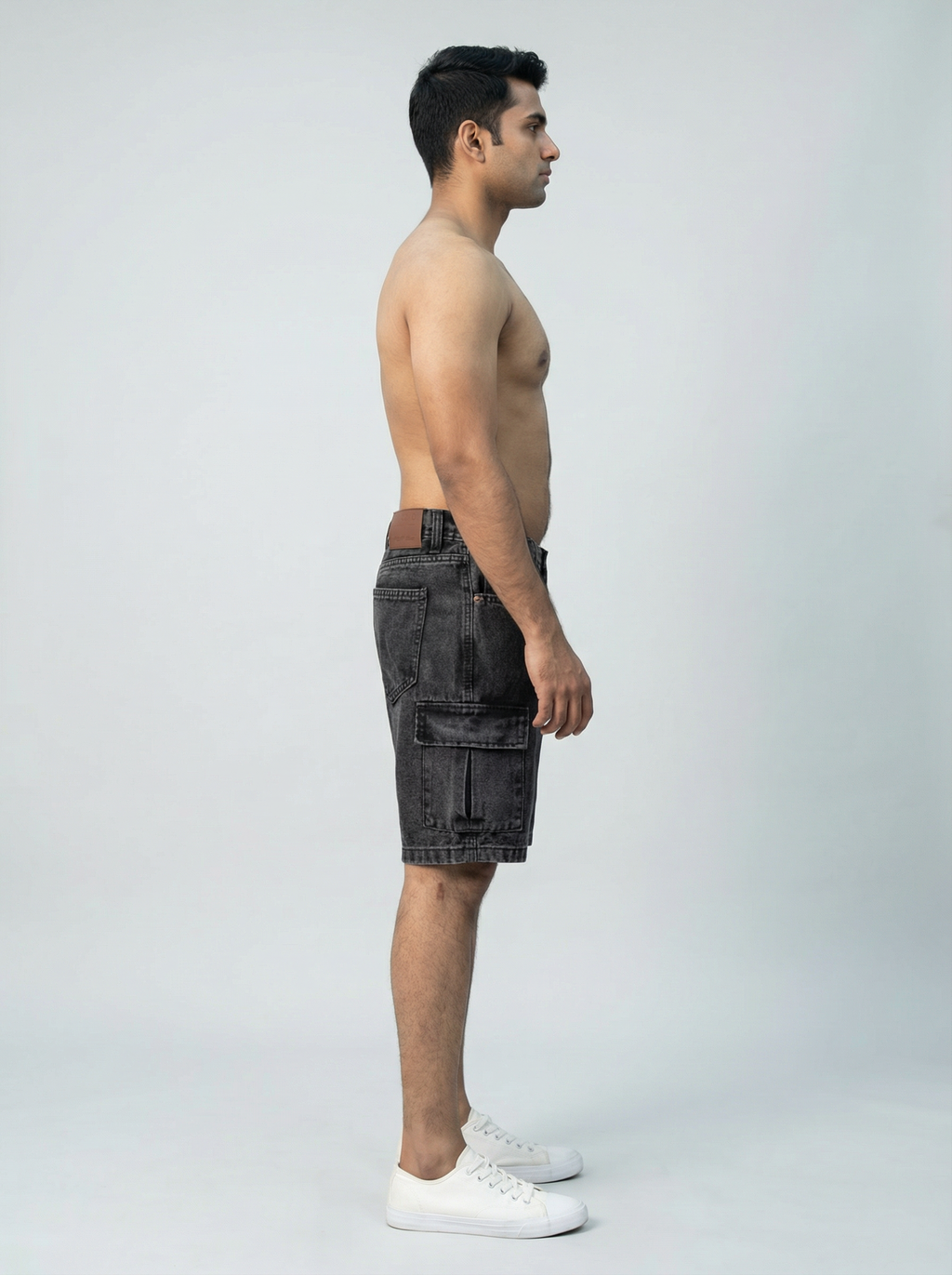Premium Acid Washed Black Cargo Short