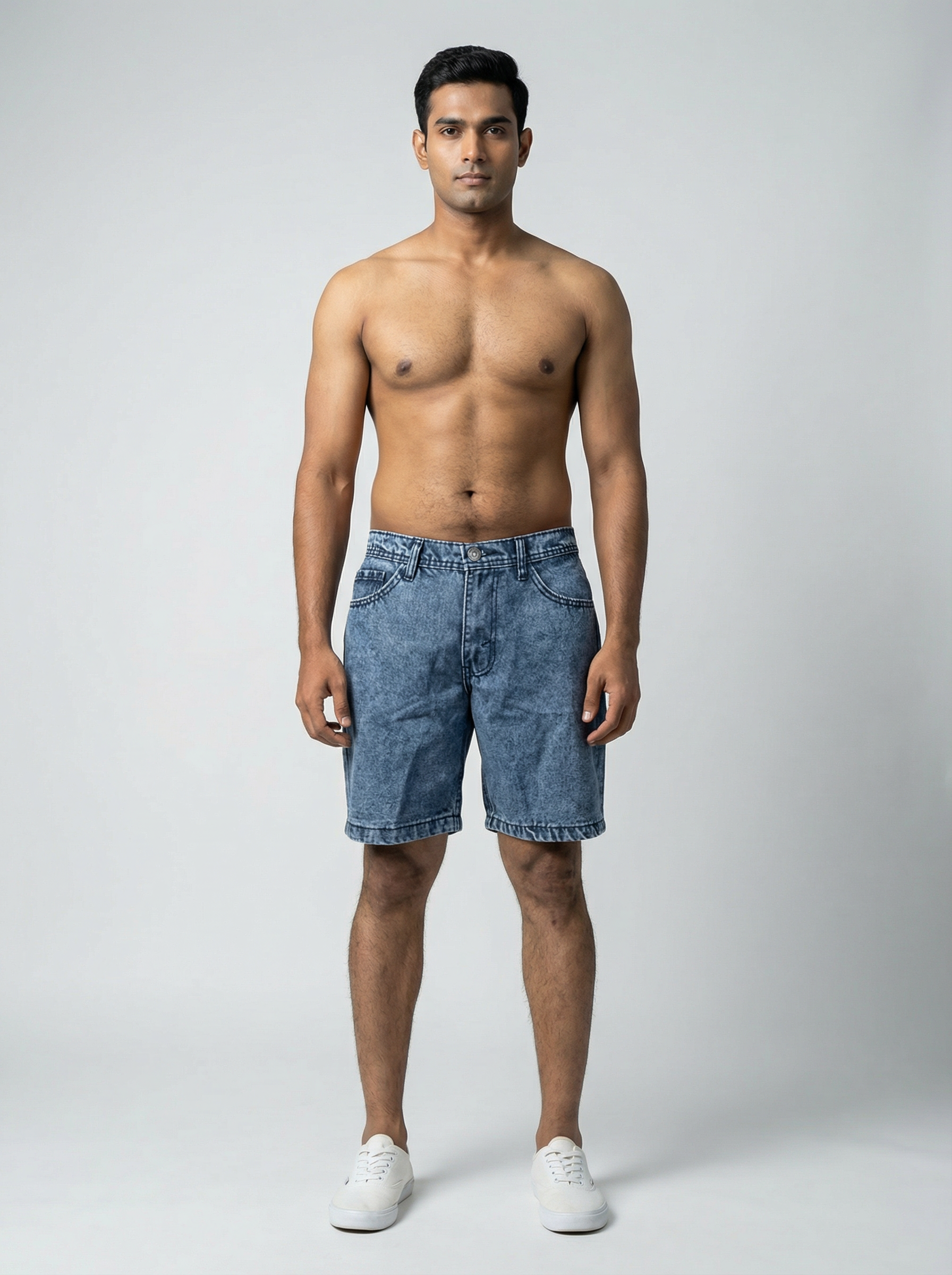 Premium Acid Wash Blue Denim Short