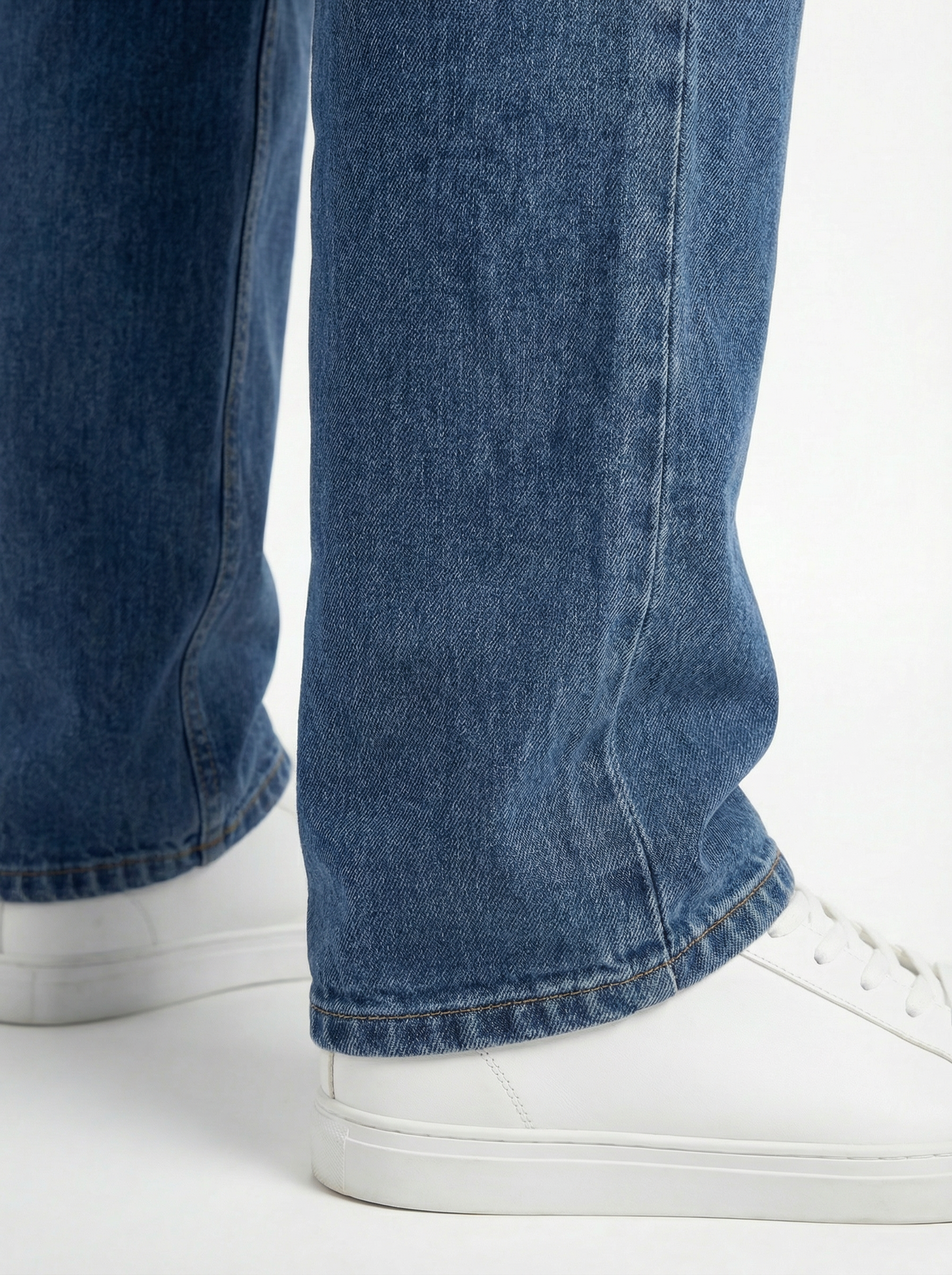 Premium Acid wash Big Fold Denim Blue