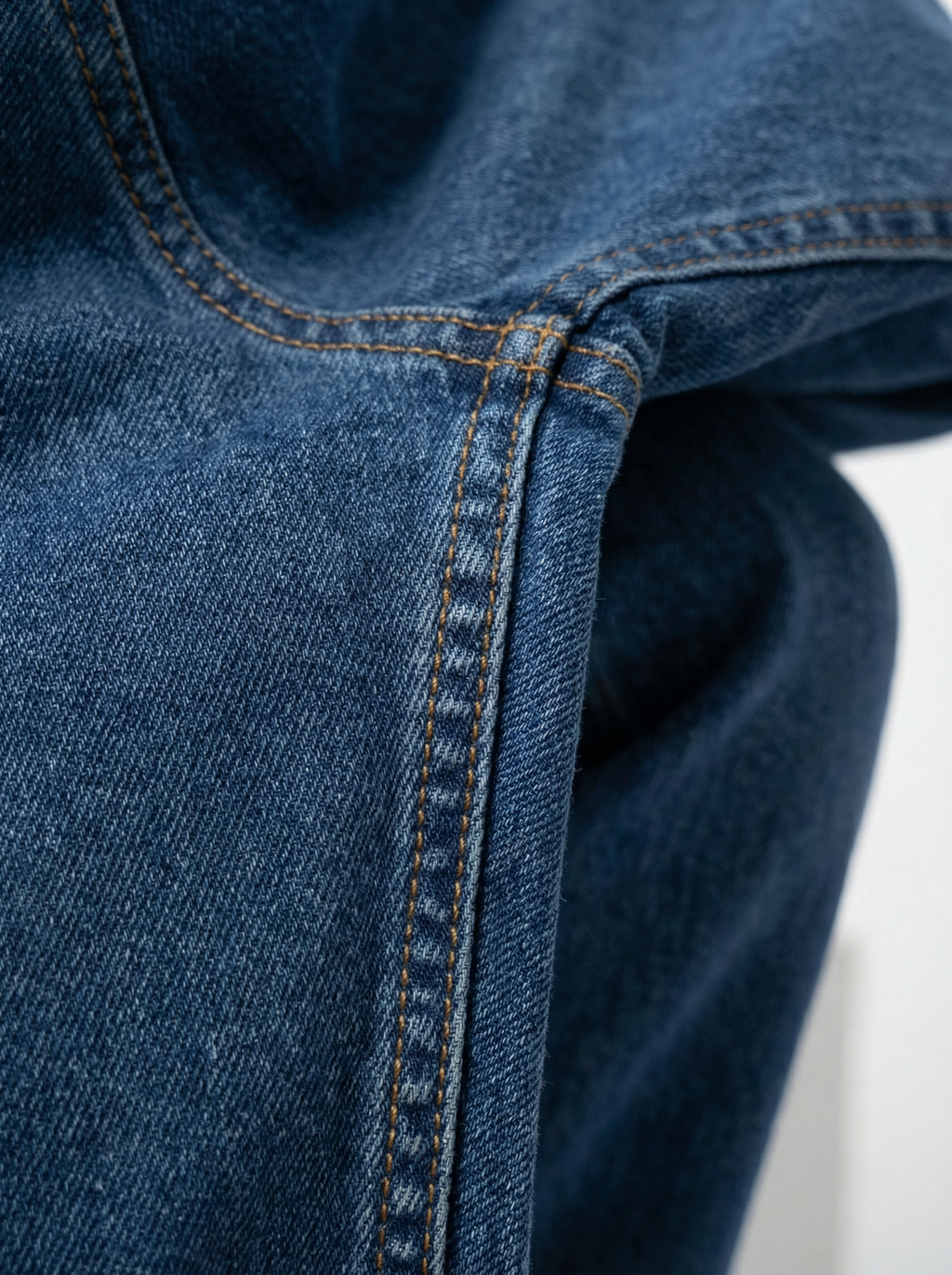 Premium Acid wash Big Fold Denim Blue