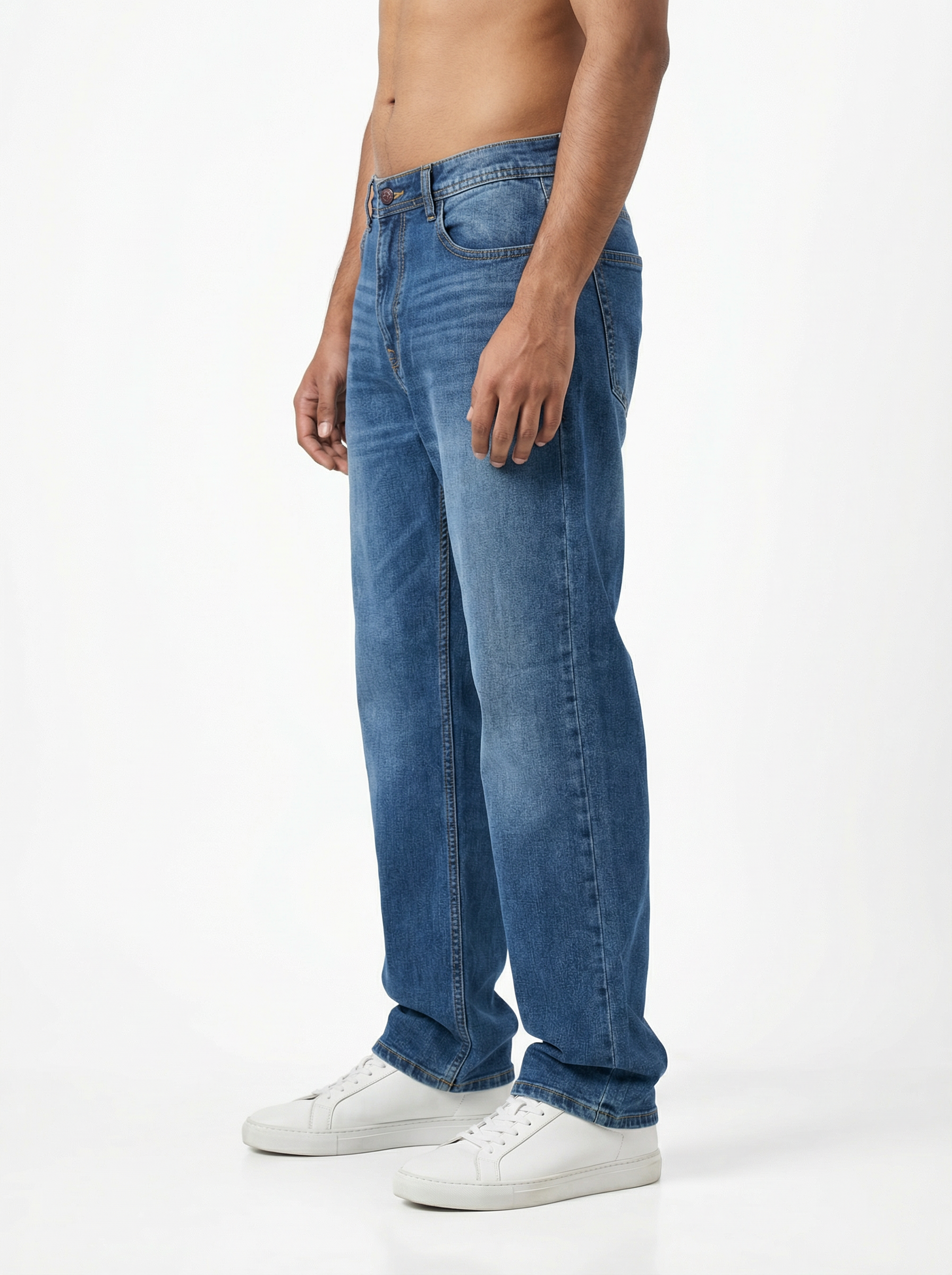 Vintage Wash Blue Big Fold Denim