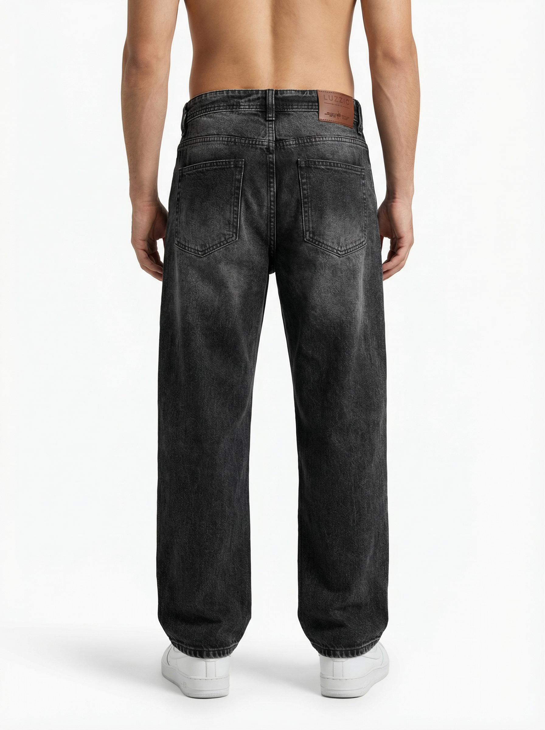 Vintage Wash Black Big Fold Denim