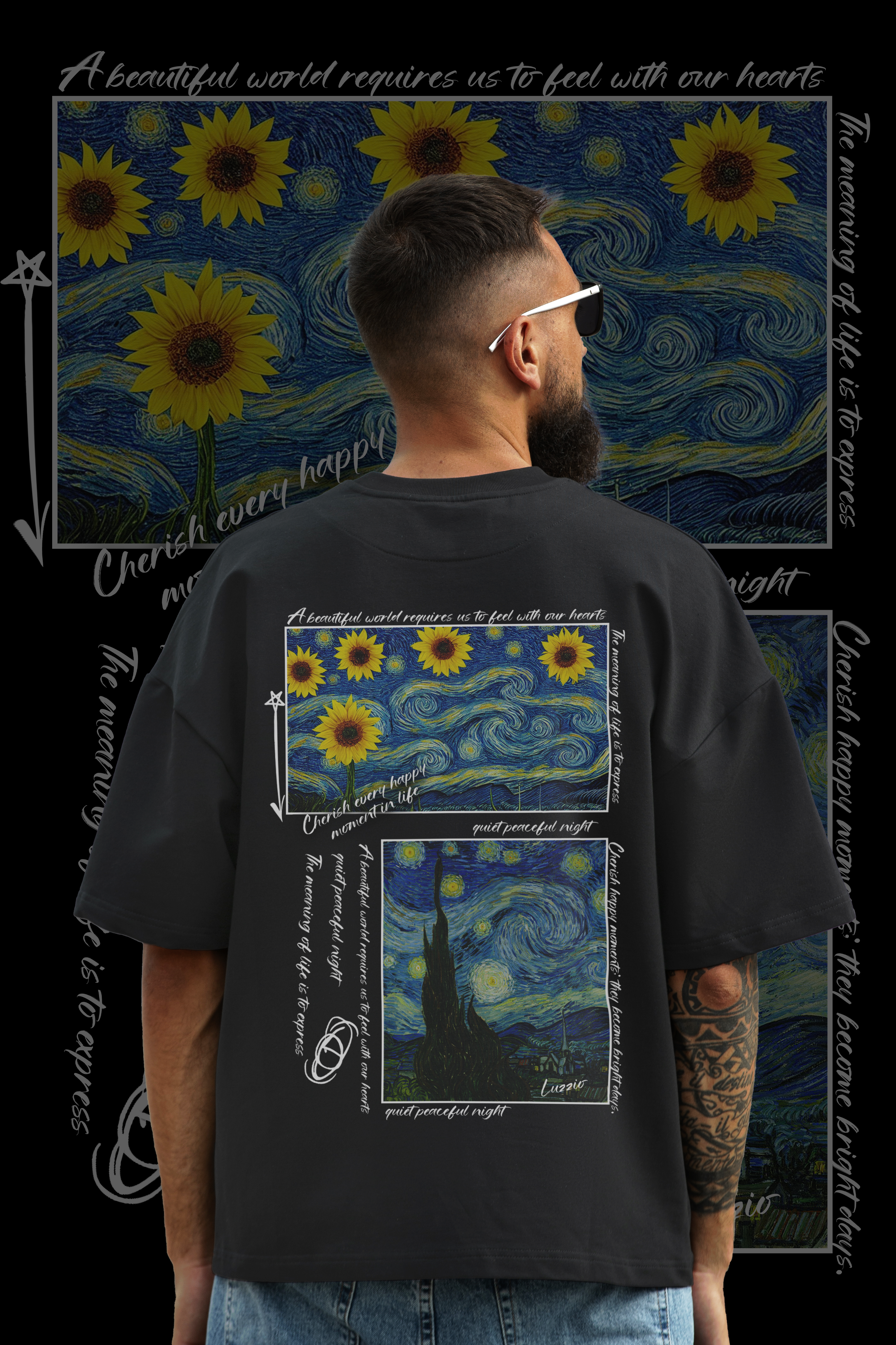 STARRY FEELINGS, SUNLIT THOUGHTS OVERSIZE TSHIRT