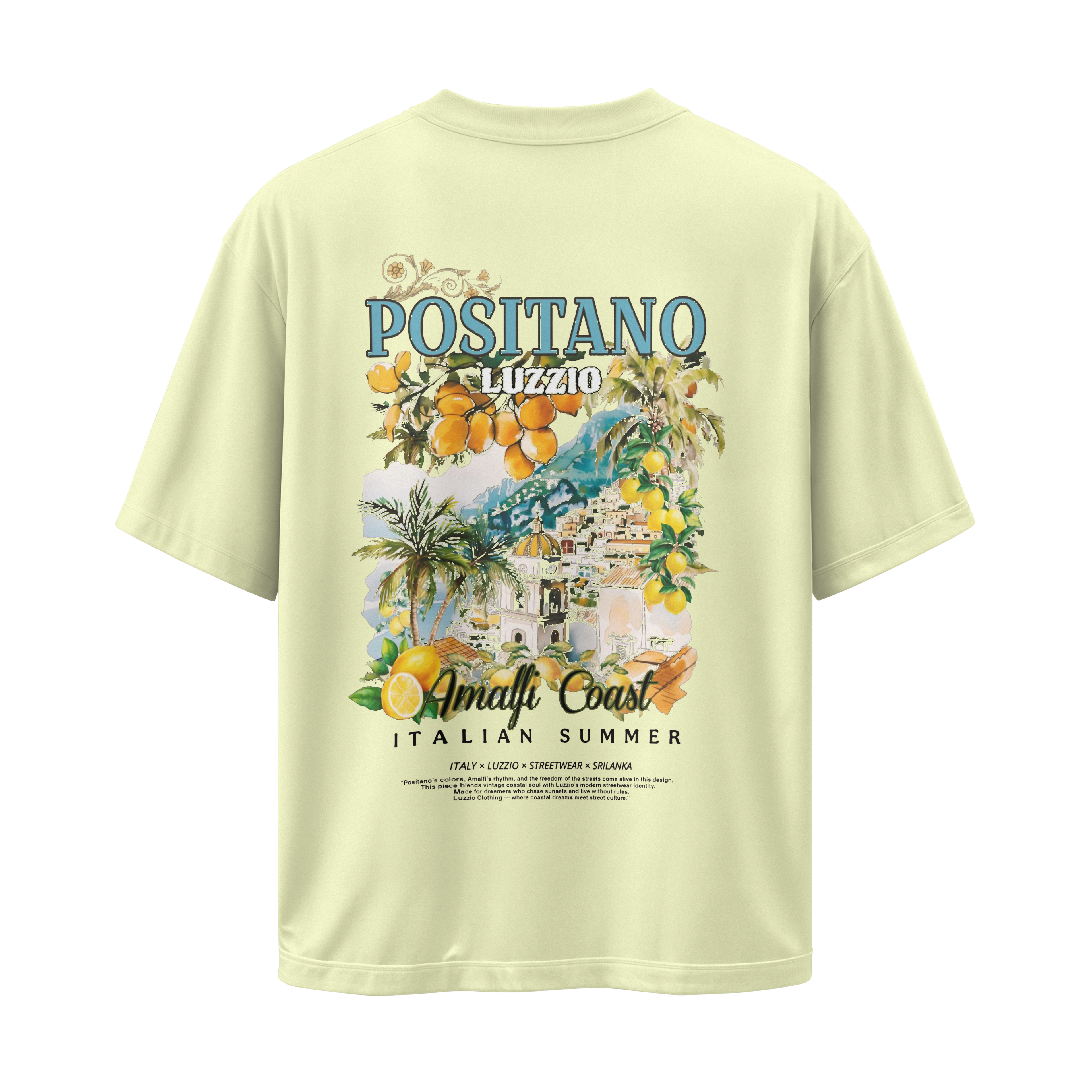 Positano Italian Paradise Yellow Oversized T-shirt